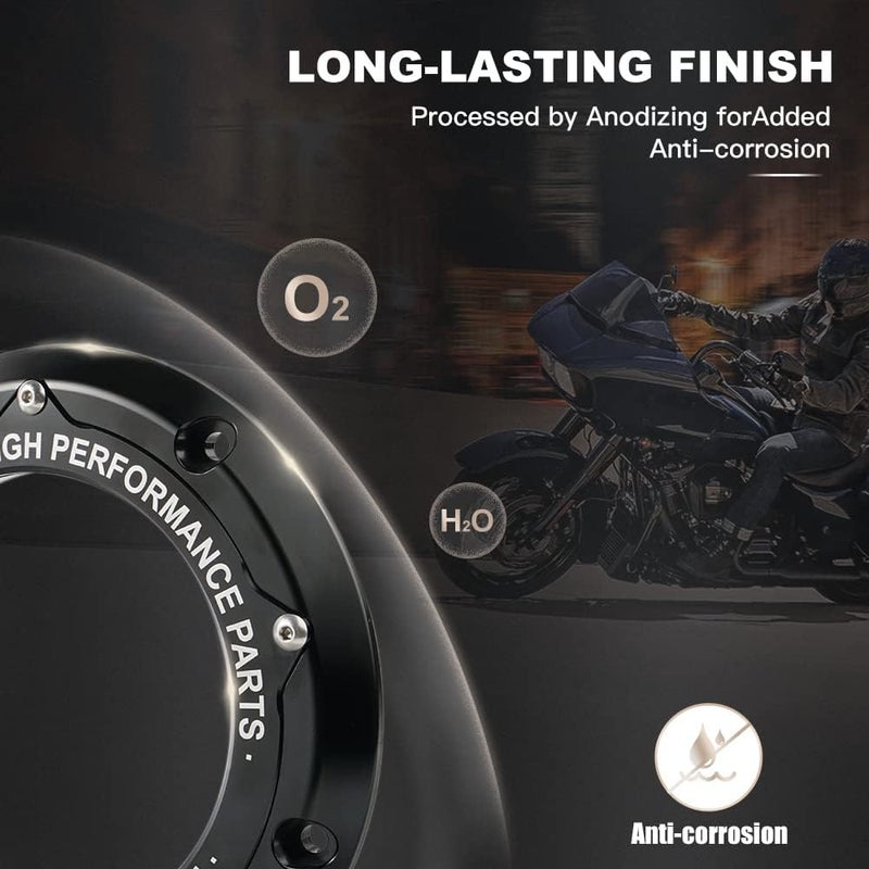 NICECNC Black Derby Cover Clutch Cover Compatible with Harley Davidson CVO Limited FLHTKSE 2014-2020,Road Glide FLTRX/Road King FLHR,CVO Street Glide FLHXSE/2/3,Freewheeler FLRT,SEE FITMENT - Image 4